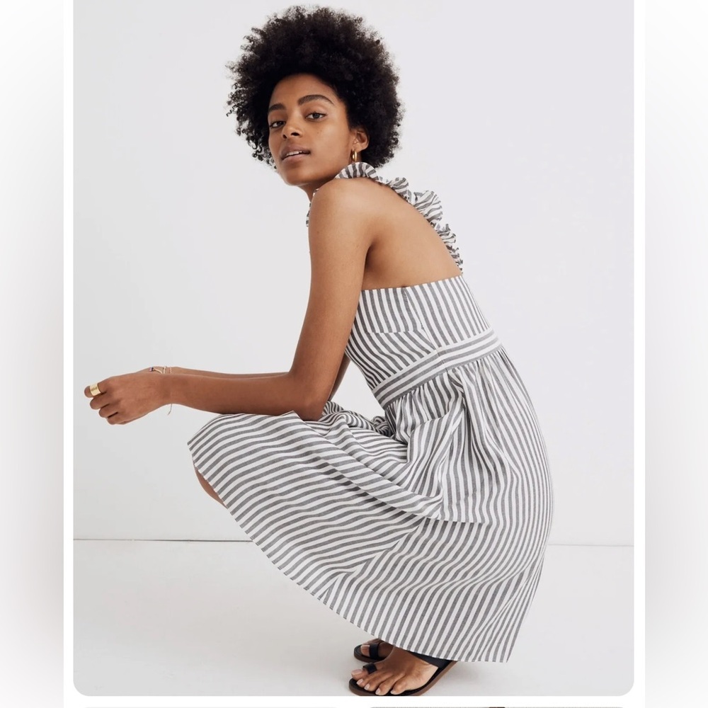 Madewell Striped Ruffle Strapped Empire Sun Dress
